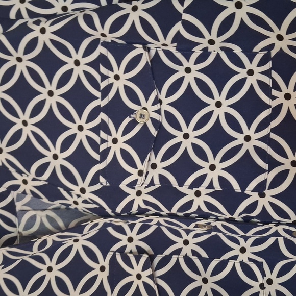 Notations Navy & White Geometric Blouse - Picture 4 of 5